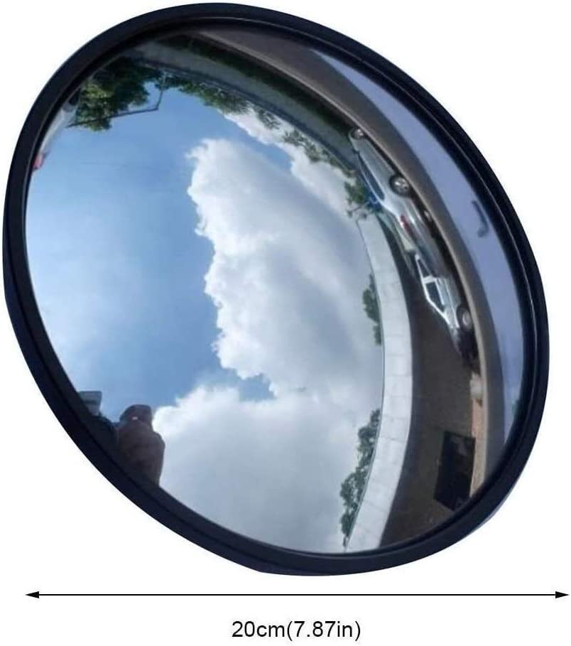 Black Wide-Angle Mirror, Safety Mirror, Blind Spot Mirror, Convex Mirror, Outdoor Traffic, Circular Adjustable, Garage