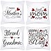 Lieson Housse Coussin 40x40 Lot de 4, Housse Oreiller Canapé Blanc Noir Rouge Coussin Moderne de Salon Phrase Anglaise Mom avec Flèche Forme de Coeur, Polyester
