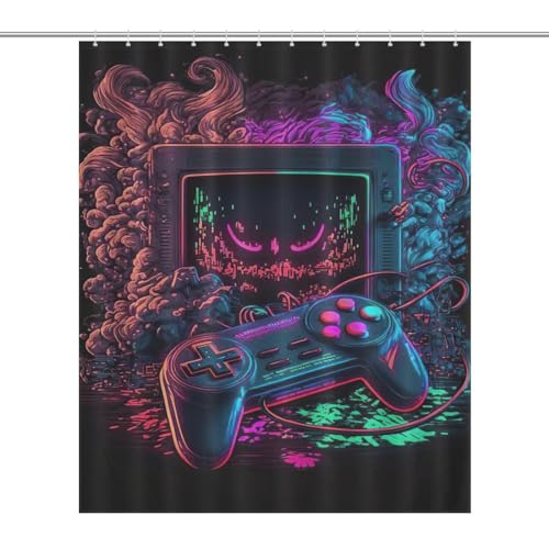 Rideau de douche contrôleurs de jeu polyester imperméable 152x183