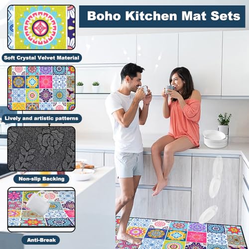 HEKOBAG 2Pcs Non Slip Kitchen Runner Sets - Washable Anti Fatigue Floor Mat for Kitchen, Laundry, Bedroom - Image 4