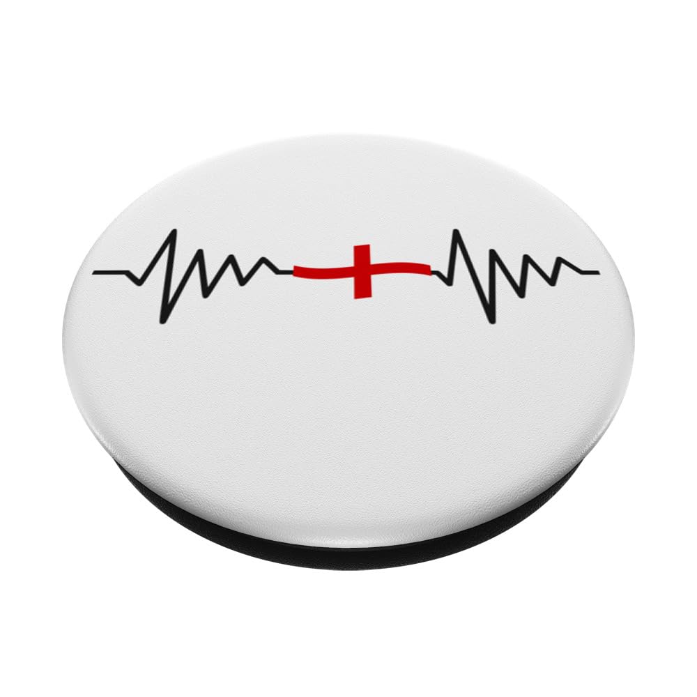 England Flag for English Men Women Kids King's Day PopSockets Swappable PopGrip, Black - Image 2