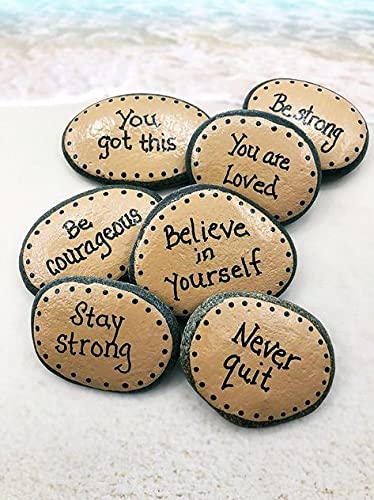 Motivational Quote Pebbles Pack of 7 for Gift, Kids Room Decor, Positive Environment-image-45
