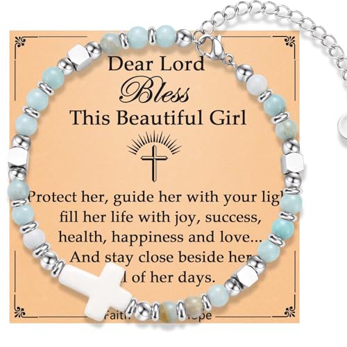 Christian Gifts for Women Cross Bracelets for Teen Girls Religious Prayer Jewelry for Her