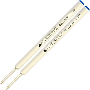 Lanier Combo Pack - 2 Pack - Monteverde Rollerball C22 Paste Ink Refill Compatible with Most Cross Style Rollerball Pens - Blue Fine Tip 0.6mm