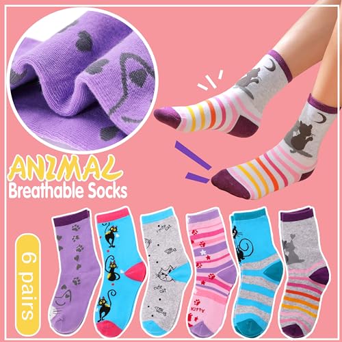 Unicorn Socks Gifts for Girls kids Cute Animal Fun Crew Fashion Funny Novelty Soft Cotton Socks 6 Pairs2