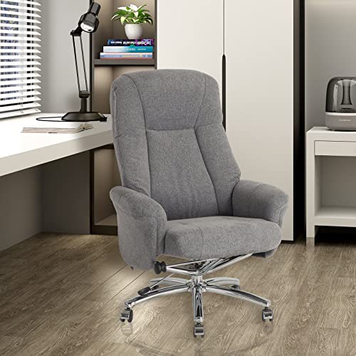Irene House Executive Office High Back Boss Office Chair Thick Padded Reclining Office Chair Desk Chair with Chenille Fabric (Grey) Irene House Executive Office High Back Boss Office Chair Thick Padded Reclining Office Chair Desk Chair with Chenille Fabric (Grey)