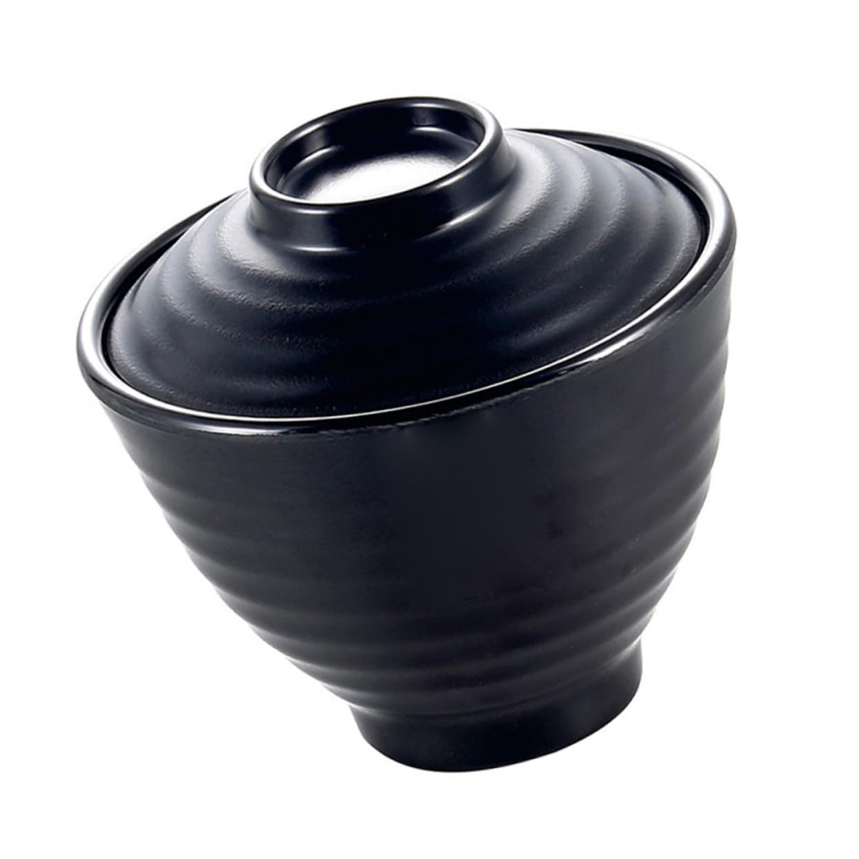 Cabilock Japanese Style Soup Bowl 1 Set Simulation Threaded Bowl Lid for Storage Serving