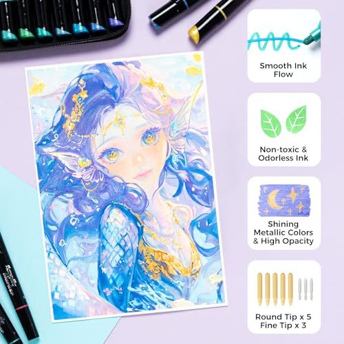 Image of Ohuhu Acrylic Paint Pens 90 Colors: Dual Tips (Round & Fine) Acrylic Markers High Opacity Paint Markers Water-Resistant Lightfast for Rock Painting Easter Eggs Wood Glass Ceramic Canvas - Kakaako