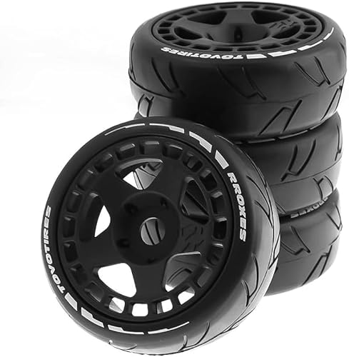 AZIEBAY RC�J�[�p�^�C���z�C�[���Z�b�g 1/10�X�P�[���Ή� �S���^�C�� 4���� TT02 XV01�Ή� ���W�R���J�[ ���� �C�� �����p �p�[�c ���s���� �T�[�L�b�g ���K����