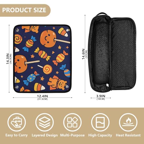 Organizador de viaje impermeable para herramientas de cabello GuoChe con protector resistente al calor y cierre, patrón Candy Overload miniatura 4