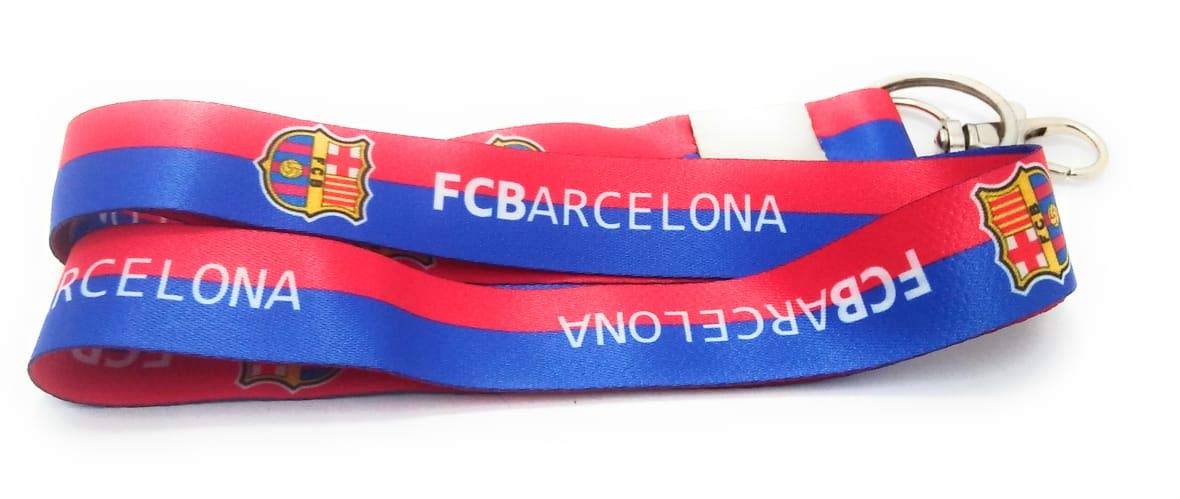 Key Tech FCB Barcelona Lanyard Id Card Hoder Fabric Keychain (Multicolour)