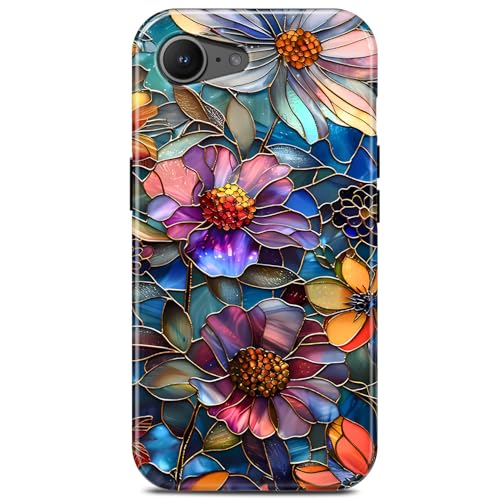 Coque iPhone 16e compatible MagSafe silicone souple tendance florale