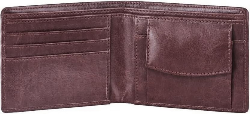 Bi-Fold Vegan Leather Glosy Wallet for Men (Brown)-image-42