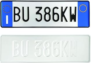 Personalised License Plate - Front Model - Reflector in Aluminium with Wrought Characters, Embossed Punched, Made in Italy