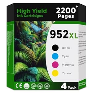 952XL Ink Cartridge Combo Pack Compatible for HP 952 XL HP952 HP952XL to Officejet Pro 8710 7740 8720 8702 8210 7720 8715 8730 8740 8216 8725 8200 Printers (Black Cyan Magenta Yellow 4-Pack)