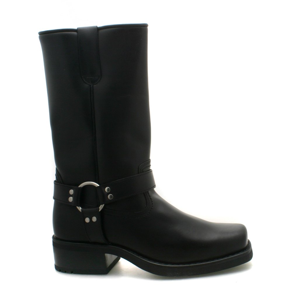 GringosStreet 101 Mens Western High Harley Black Leather Biker Boots UK 12