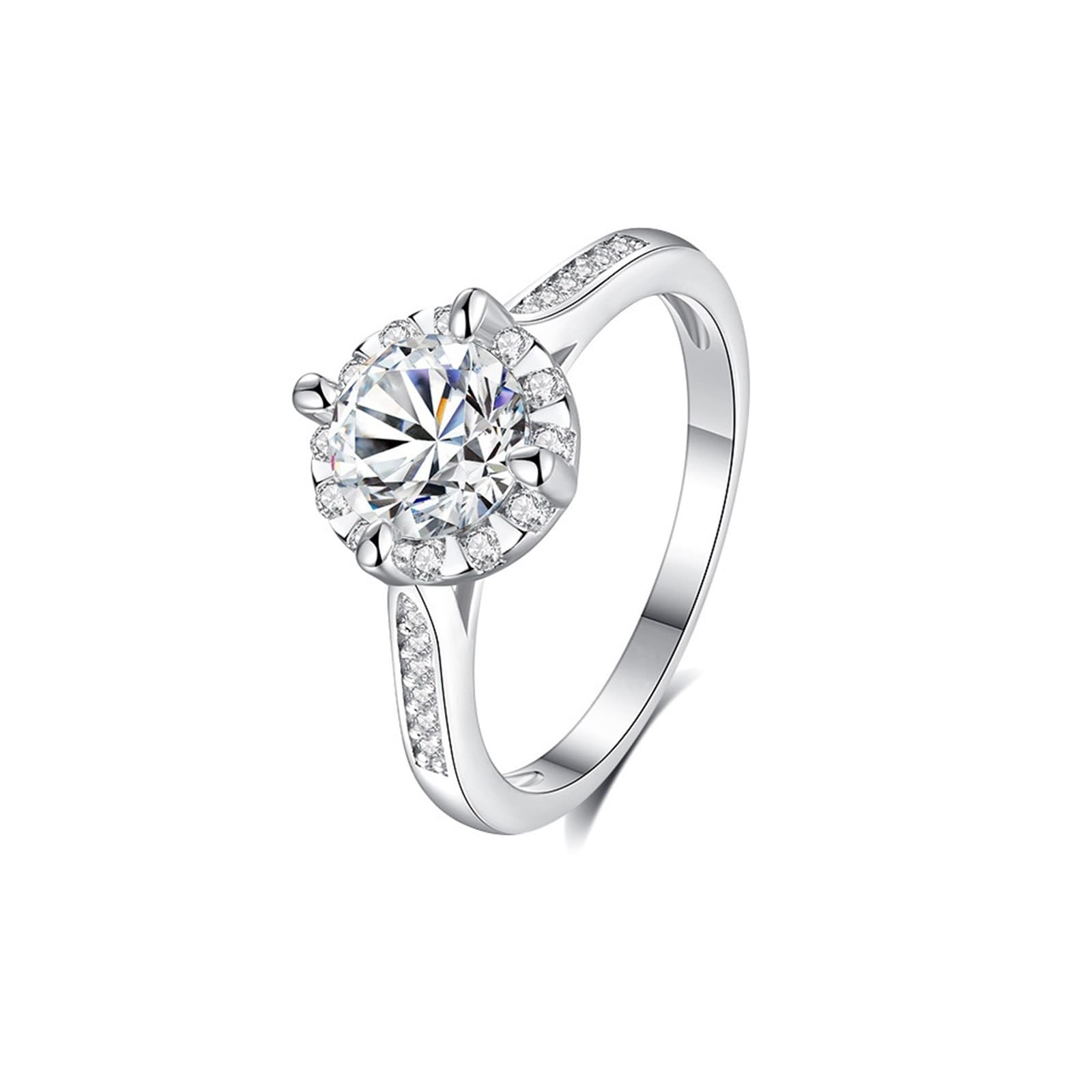 KnSam Złoto 750 18-karatowe obrączki ślubne prawdziwa biżuteria, klasyczne pierścionki dla par z moissanitem, obrączki ślubne 950 Platinum, rozm. 47-65