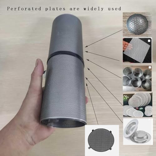 Edelstahl 304 perforiertes Blech, Perforiertes Edelstahlblech V2A (3 mm Φ), 0.5 MM Stärke, （1000 mm x 241 mm） - V2A Lochblech Langlebige Perforierbleche für Belüftung und Filtration.