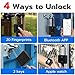 Dhiedas Fingerprint Gate Lock, 2.7'' Long Shackle Heavy Duty Smart Padlock with Key Fingerprint Bluetooth, Waterproof Biometric Keyless Gate Lock for Outdoor Fence Shed Yard Storage Door