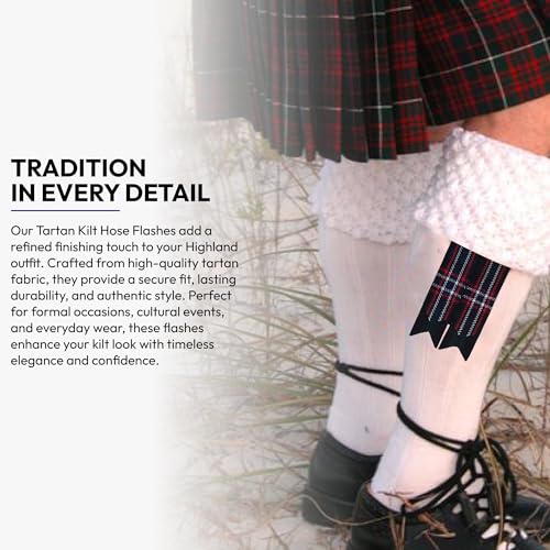 Image of Scottish Tartan Kilt Flashes with Elastic Adjusters