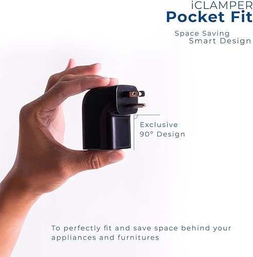 Miniatura 5 de Clamper Protector de sobretensiones único 1800 julios, 1875 W, para TV, PC, Xbox, PS5, refrigeradores y otros electrodomésticos (protector de