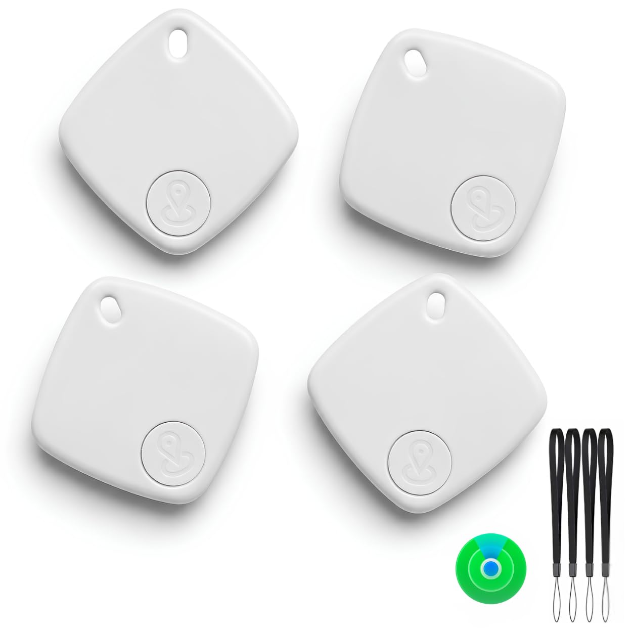 Localizador GPS. | Pack 4 Air Smart Tag Apple (Solo iOS) | Rastreador GPS Mini | Smart Tag Bluetooth Maletas, Niños, Llaves, Coche, Moto | iPhone Tracker Collar Gatos y Perros | Finder Llavero