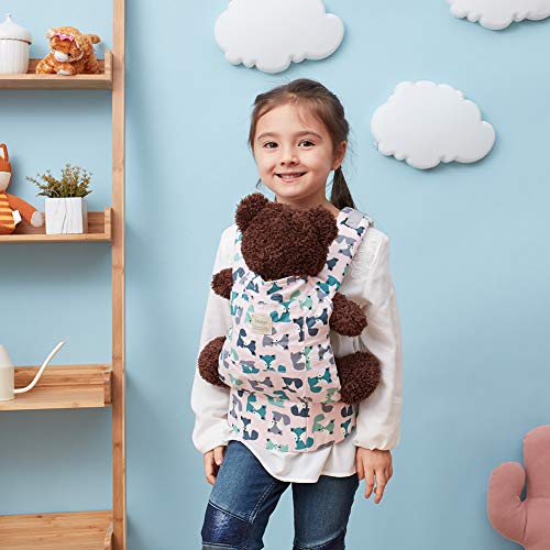 Bebamour Baby Doll Carrier for Kids Front and Back Carrier Original Cotton Baby Carrier for Doll for Boys & Girls (White Traffic) - Thumbnail 4