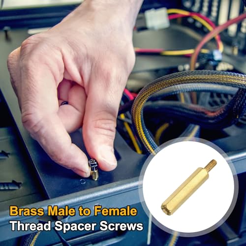 Image of uxcell 15Pcs Male to Female Thread Spacer Screws, M2.5 x 20mm + 6mm Brass Hex Standoff Screws PCB Motherboard for Drone Quadcopter, Computer and Circuit Board