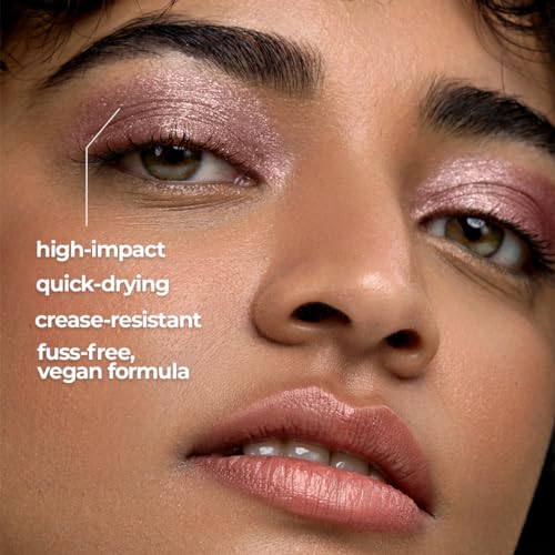 Image of Ruby's Organics Mini Metallic Liquid Eyeshadow for Women- Eye Makeup, Smooth Glide Insta Dry Formula, Smudge proof, Waterproof, Long Lasting and Highly Pigmented, Paraben Free, Vegan - Azalea, 3ml