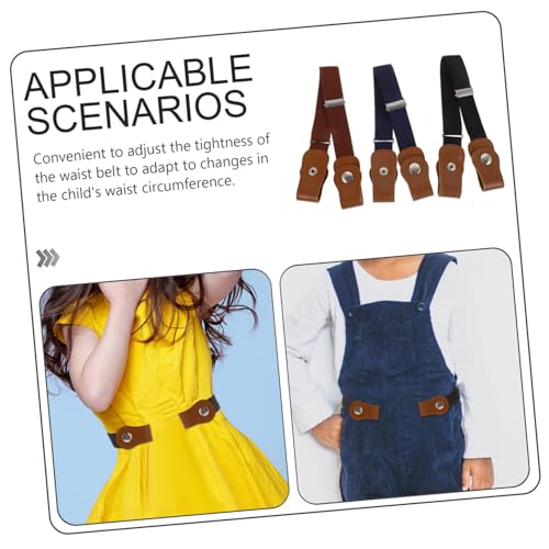 3pcs Elastic Waist Belts Pants Belts for Boys Stretchy Waistbands Lightweight Comfortable for School Uniforms and Casual Wear Black4