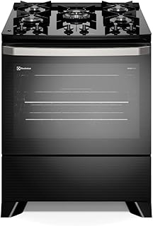 Fogão 5 bocas electrolux preto experience com mesa de vidro