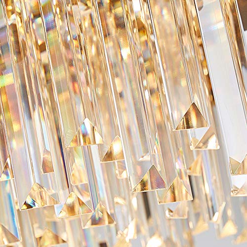 Plafonnier LED variable en cristal et lustre rond inox moderne - 3