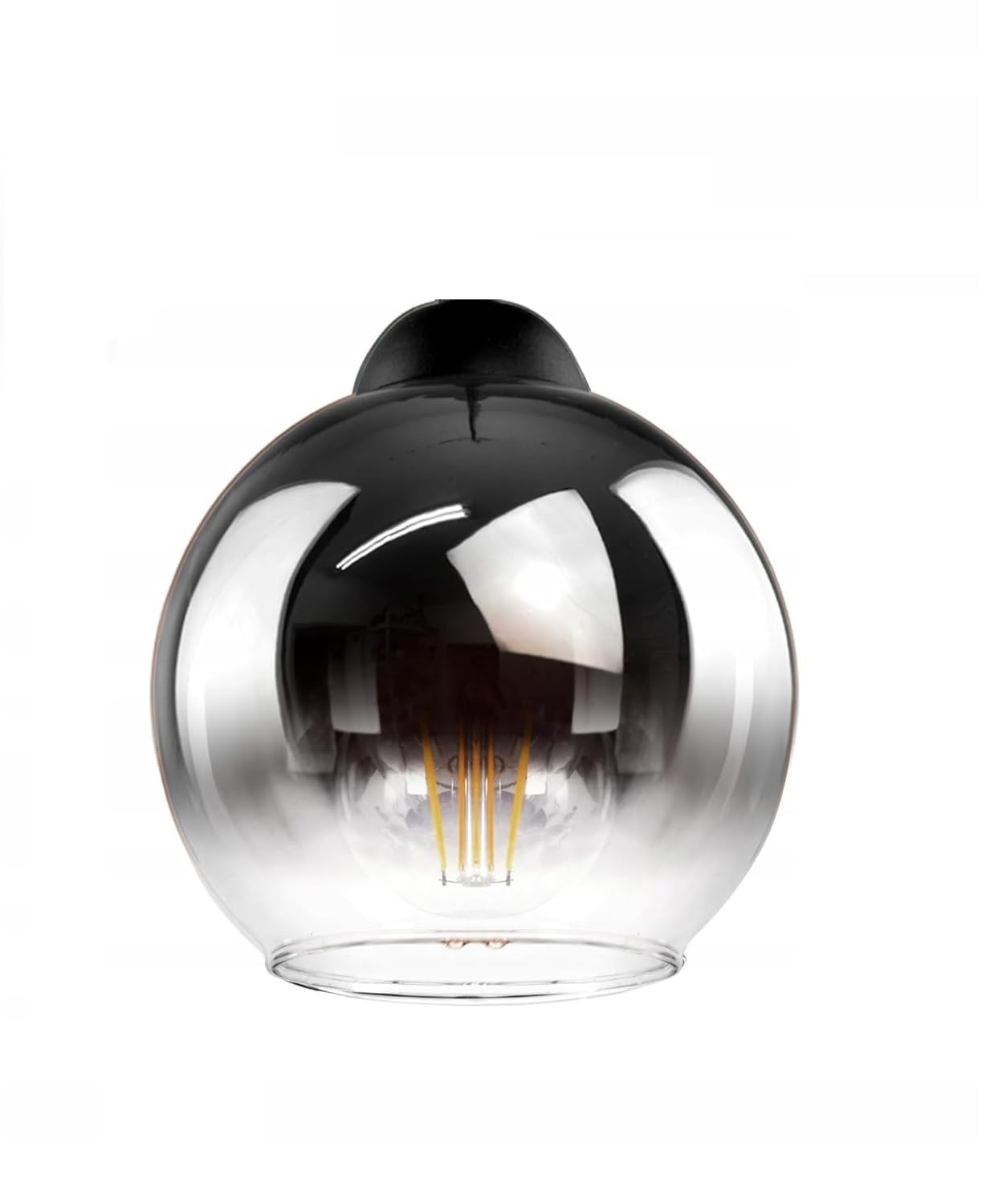 Ersatzglas Kugel Glas - Rund Lampenschirm Halbtransparent Ø 15 cm Ersatzschirm für E27 Fassung Öffnung 42mm (N840)
