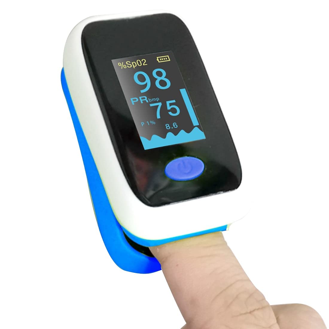 Redo YK011 Fingertip pulse oximeter with OLED Display, Audio Visual Alarm measures Blood Oxygen Saturation and Pulse Rate Monitor, Multicolor-image-7