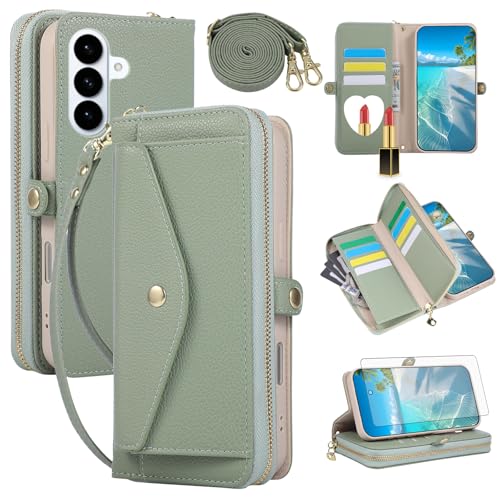 Étui portefeuille Samsung S26 Plus avec bandoulière et miroir intégré