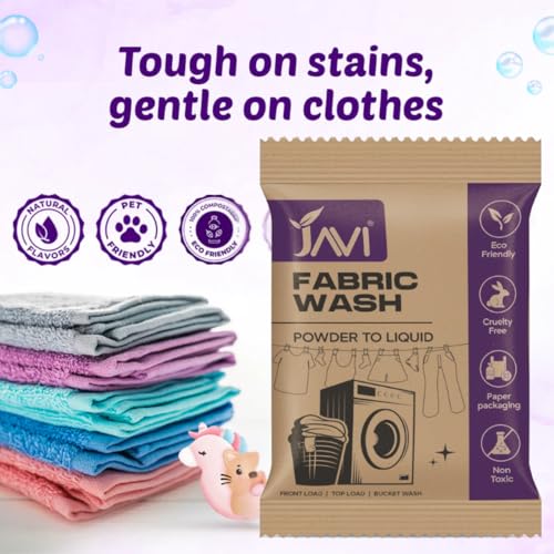 Image of Javi Organic Powder to Fabric Wash | 5L | Lavender Fragrance | Natural, Plant Based, Eco-Friendly, Non-Toxic | Removes Stains & Odour, Protects Colour | Laundry Detergent