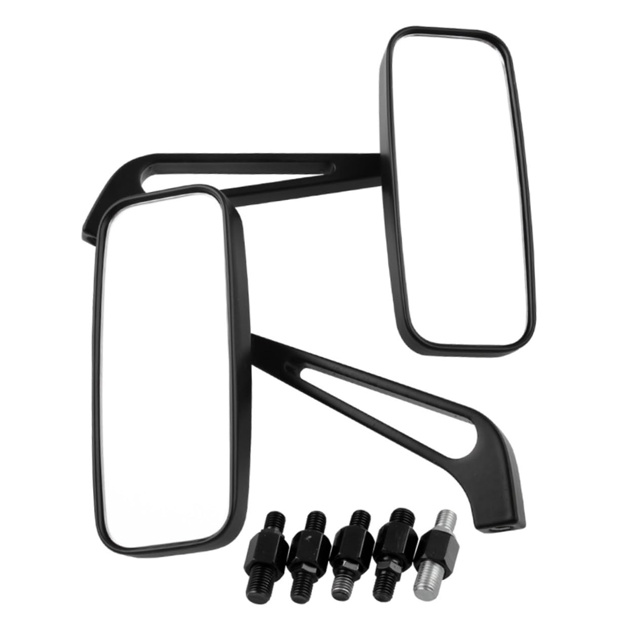 Specchietto Retrovisore Moto Manubrio 1 Paio Metallo Nero