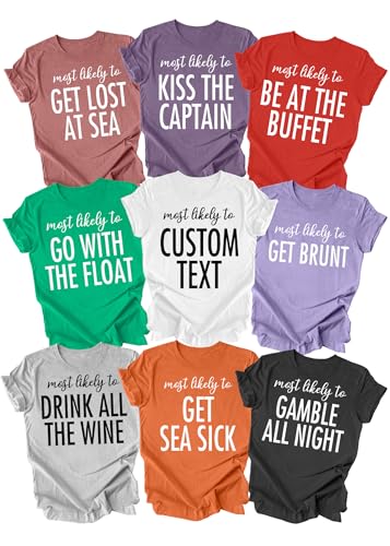 Funny Cruise Shirts Custom Family Cruise Shirts 2025 Most Likely to Cruising Tees Matching Family Tshirts Cruise Ship Essentials 2025 Carnival Must Haves Outfits 40 Designs