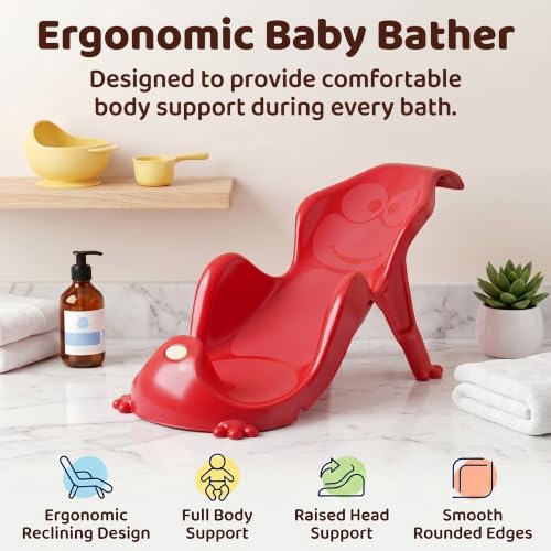 Image of StarAndDaisy AquaNest Baby Bath Tub for Newborn to 5 Years with Ergonomic Baby Bather Seat, 360 Wheels, Bathing Tray & Mug, BPA-Free Kids Bathtub with Drain Plug & Rolling Base