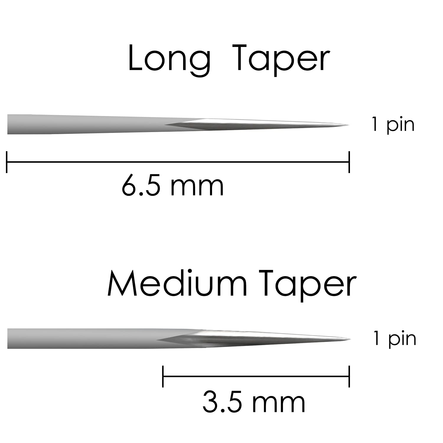 AWAKEN Nadelpatronen Dermograph Sterile Tattoo Cartridge PUM Round Liner 1 Pin Long Taper Einweg Makeup Eyebrows Lippen Eyeliner Runden (0.25mm/1RLLT)