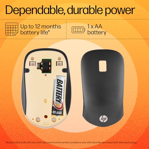 Image of HP 410 Slim Bluetooth Mouse with 1200 DPI Optical Sensor,Ambidextrous Design,Compact Size,Portable, 12 Months Battery Life, 3 Years Warranty