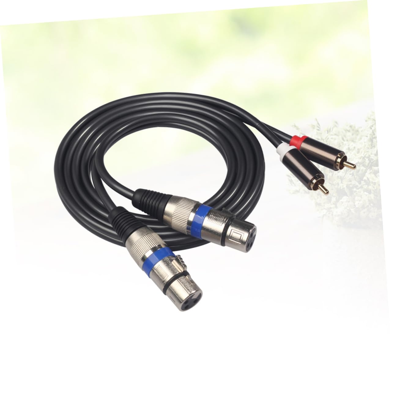 Mikikit 1.5m Dual to Cable Signal Patch Cable for Home Stereo Systems Black 366156-15