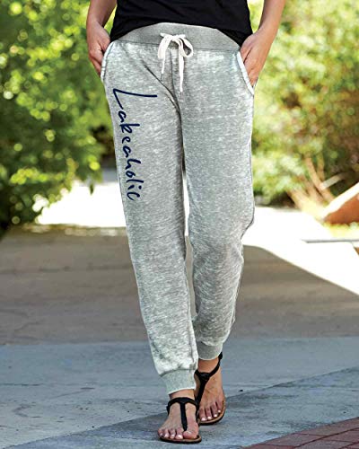 Lakeaholic Jogger Lake Life Pants Women's Soft Comfortable Lightweight Burnout Sweats Light Grey2