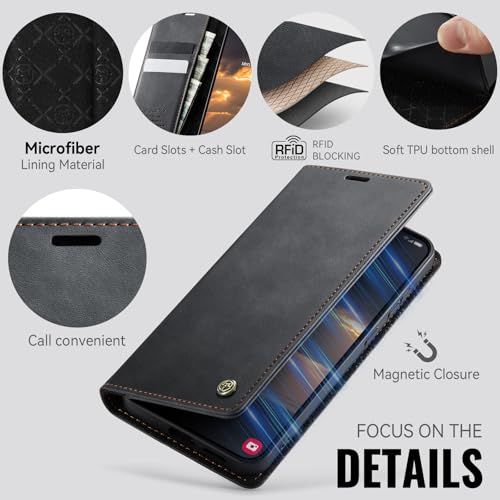 Cracedily Wallet Case for Samsung Galaxy S24 Plus Leather Wallet Flip Cover with Card Holder, Kickstand, Magnetic Closure, RFID Blocking TPU Shockproof Phone Case Compatible with S24 Plus, Black by Cracedily - Used condition - Image 3