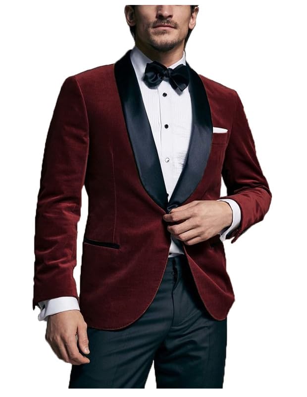 Mens Velvet Blazer Jacket Slim Fit Jacket Sport Coat Fashion Tuxedo for Men Party JJK008