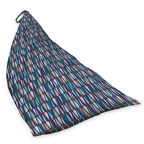 Ambesonne LOUNGE_53648 Mid Century Lounger Chair Bag, Modern Style Retro Pattern Droplet Shapes Mosaic In Tones thumb #1