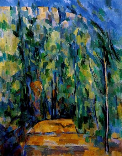 Toile Paul Cézanne Chemin dans la forêt affiche décoration murale bureau salon 60x90