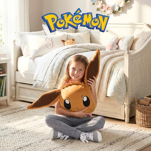 Image of Franco Pokemon Eevee Kids Bedding Super Soft Plush Cuddle Pillow, 20 inch (Officially Licensed Product)