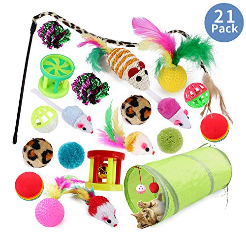 BAIYI Katzenspielzeug, Katze Toys Variety Pack Spielzeug für Katzen Kitty, 21 Stück