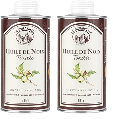 La Tourangelle Huile de Noix goût Intense Et Savoureux de Noix Toastée Idéal pour Assaisonner Vos Plats, 500ml (Lot de 2)
